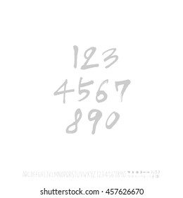 Alphabet & number / handwriting - vector