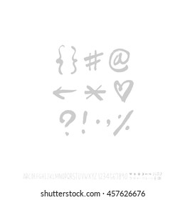 Alphabet & number / handwriting - vector