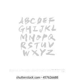 Alphabet & number / handwriting - vector