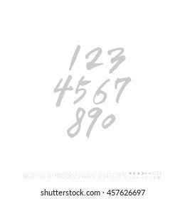 Alphabet & number / handwriting - vector
