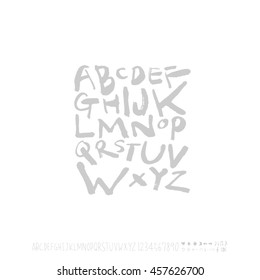 Alphabet & number / handwriting - vector