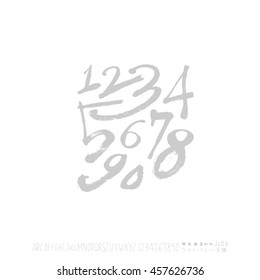 Alphabet & number / handwriting - vector