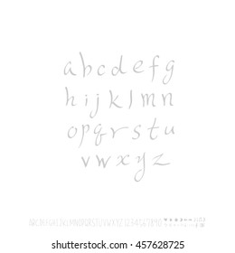 Alphabet & number / handwriting - vector