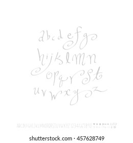 Alphabet & number / handwriting - vector