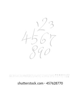 Alphabet & number / handwriting - vector