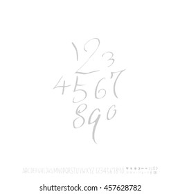 Alphabet & number / handwriting - vector
