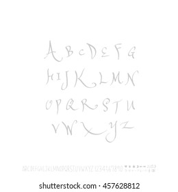 Alphabet & number / handwriting - vector