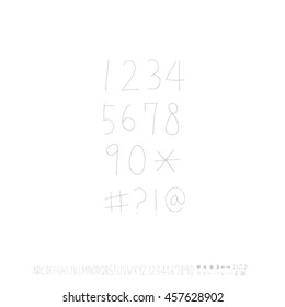 Alphabet & number / handwriting - vector