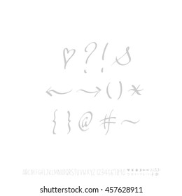 Alphabet & number / handwriting - vector