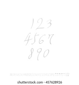Alphabet & number / handwriting - vector