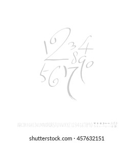 Alphabet & number / handwriting - vector