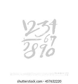 Alphabet & number / handwriting - vector