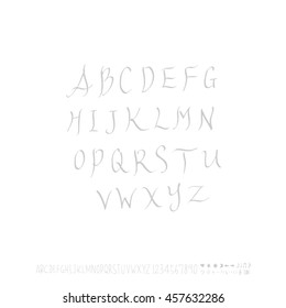 Alphabet & number / handwriting - vector