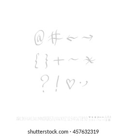 Alphabet & number / handwriting - vector
