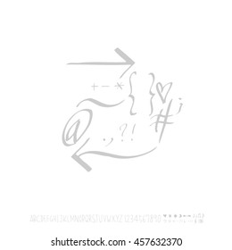 Alphabet & number / handwriting - vector
