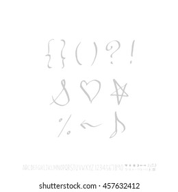 Alphabet & number / handwriting - vector