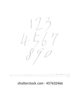 Alphabet & number / handwriting - vector