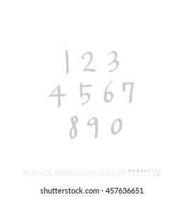 Alphabet & number / handwriting - vector