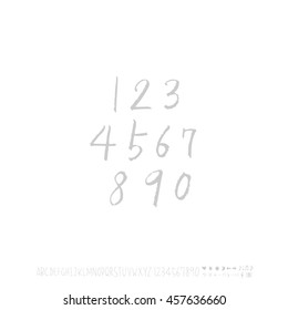 Alphabet & number / handwriting - vector