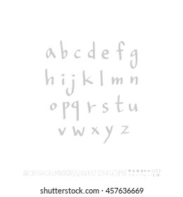 Alphabet & number / handwriting - vector