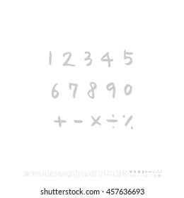 Alphabet & number / handwriting - vector