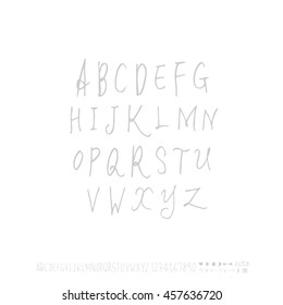 Alphabet & number / handwriting - vector