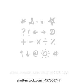 Alphabet & number / handwriting - vector
