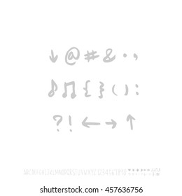 Alphabet & number / handwriting - vector