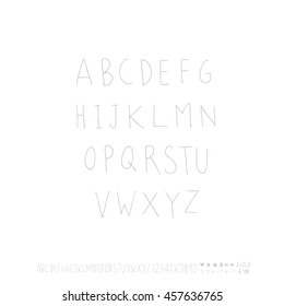 Alphabet & number / handwriting - vector