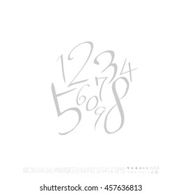 Alphabet & number / handwriting - vector