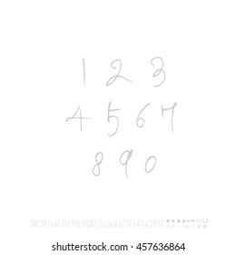 Alphabet & number / handwriting - vector