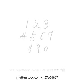 Alphabet & number / handwriting - vector