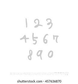 Alphabet & number / handwriting - vector