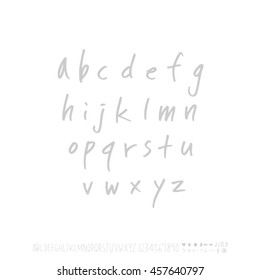 Alphabet & number / handwriting - vector