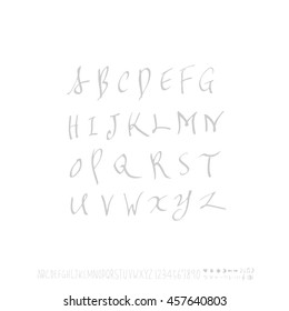 Alphabet & number / handwriting - vector