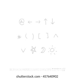 Alphabet & number / handwriting - vector