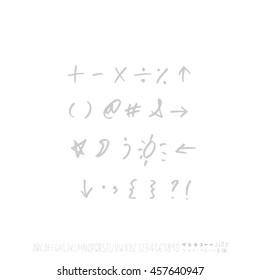 Alphabet & number / handwriting - vector