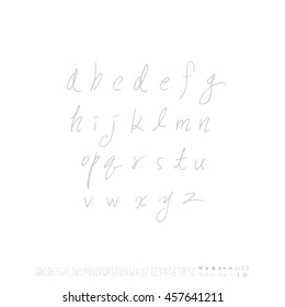 Alphabet & number / handwriting - vector