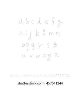 Alphabet & number / handwriting - vector