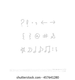 Alphabet & number / handwriting - vector