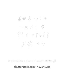 Alphabet & number / handwriting - vector