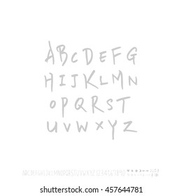 Alphabet & number / handwriting - vector