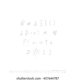 Alphabet & number / handwriting - vector