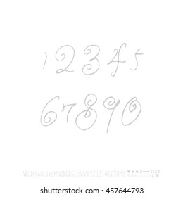 Alphabet & number / handwriting - vector
