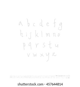 Alphabet & number / handwriting - vector