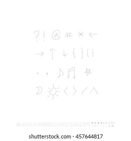 Alphabet & number / handwriting - vector