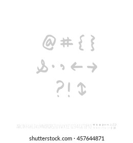 Alphabet & number / handwriting - vector