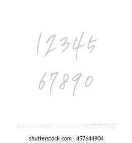 Alphabet & number / handwriting - vector
