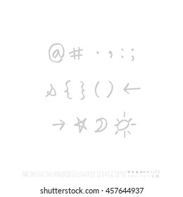 Alphabet & number / handwriting - vector