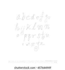 Alphabet & number / handwriting - vector